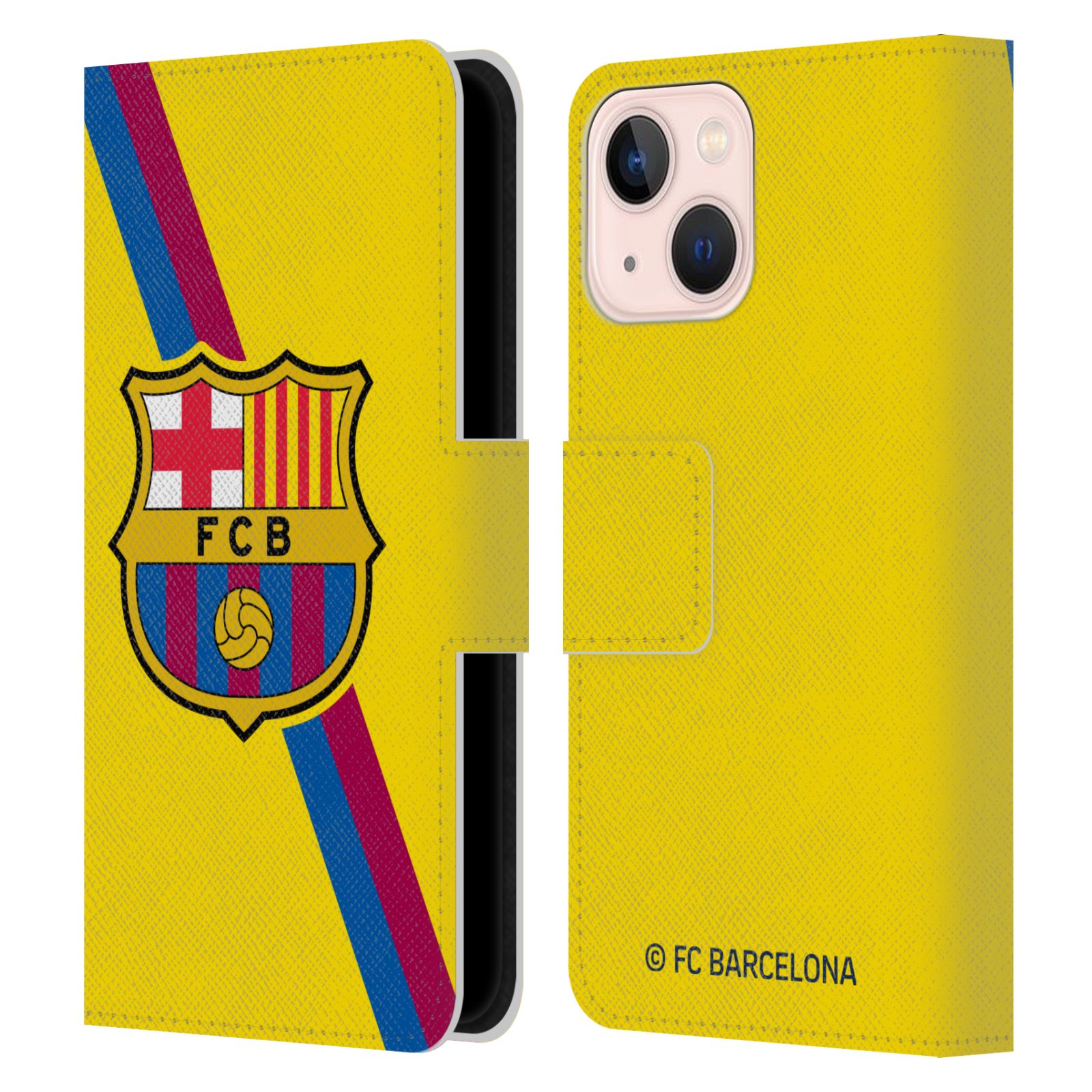 Pouzdro na mobil Apple Iphone 13 MINI - HEAD CASE - FC Barcelona - Dres Hosté žlutý