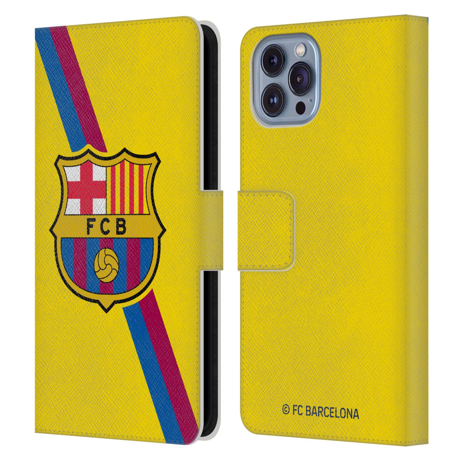 Pouzdro na mobil Apple Iphone 14 - HEAD CASE - FC Barcelona - Dres Hosté žlutý