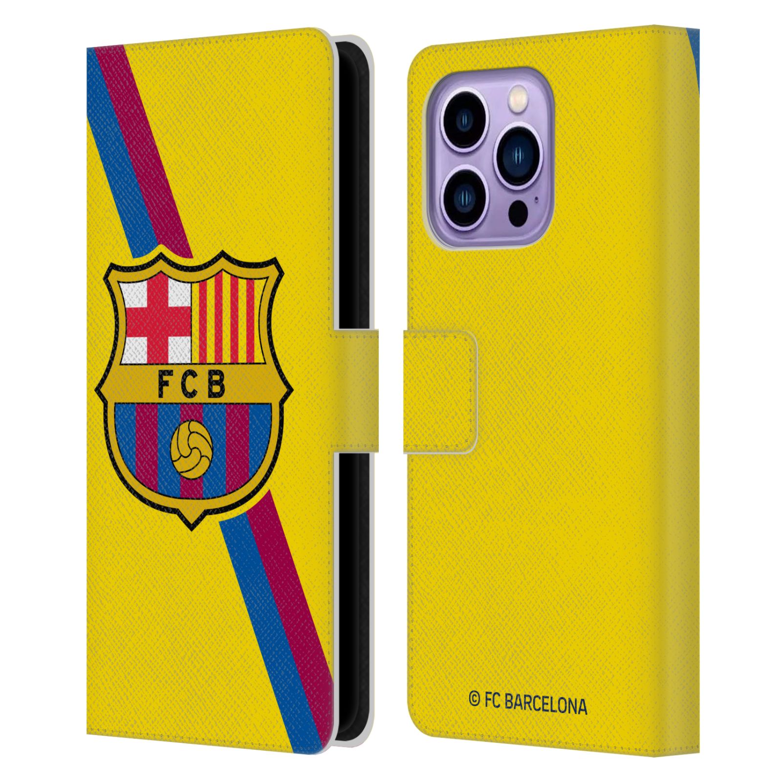 Pouzdro na mobil Apple Iphone 14 PRO MAX - HEAD CASE - FC Barcelona - Dres Hosté žlutý