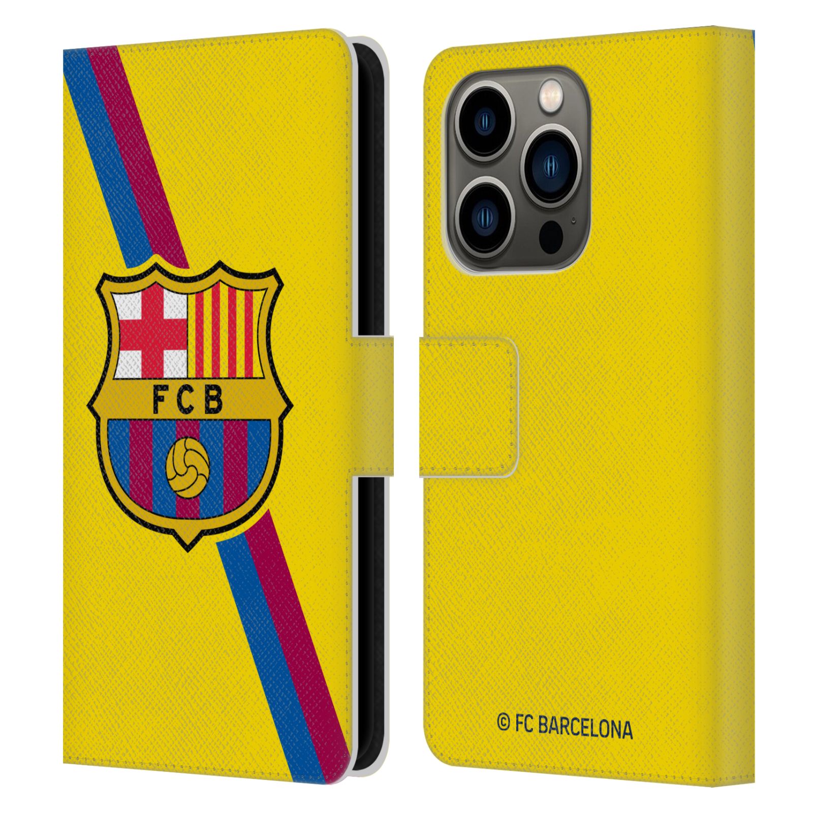 Pouzdro na mobil Apple Iphone 14 PRO - HEAD CASE - FC Barcelona - Dres Hosté žlutý