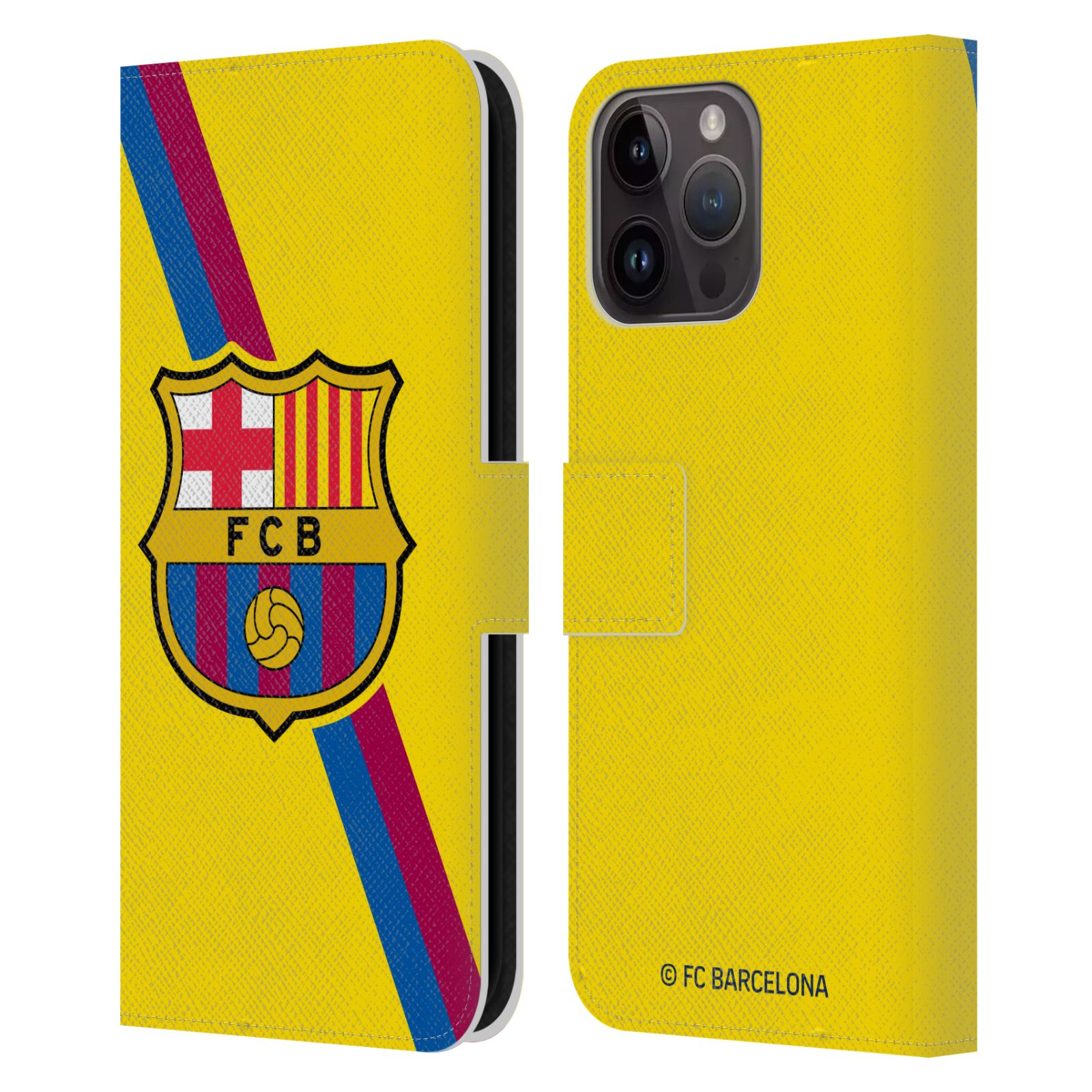 Pouzdro na mobil Apple Iphone 15 PRO MAX - HEAD CASE - FC Barcelona - Dres Hosté žlutý