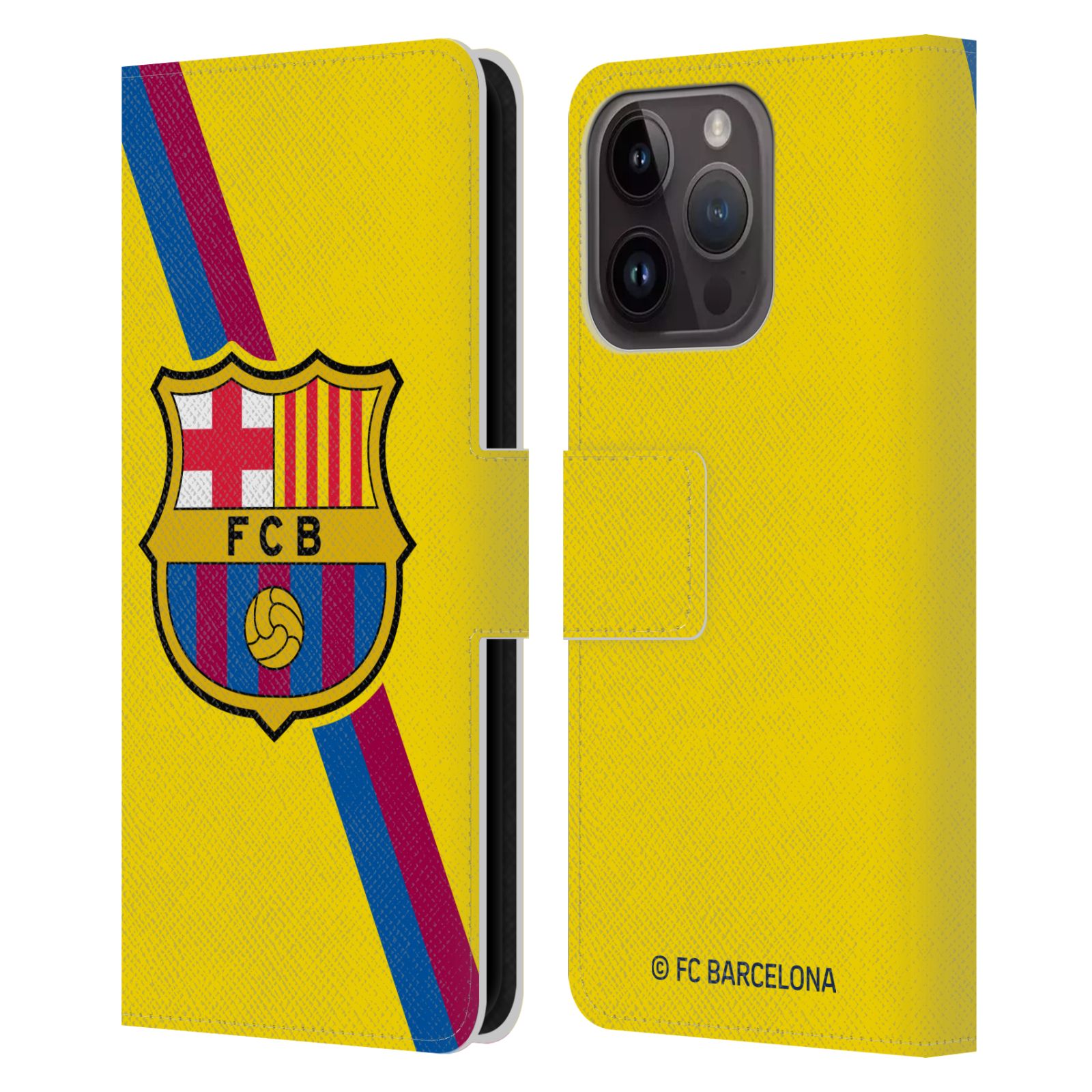 Pouzdro na mobil Apple Iphone 15 PRO - HEAD CASE - FC Barcelona - Dres Hosté žlutý