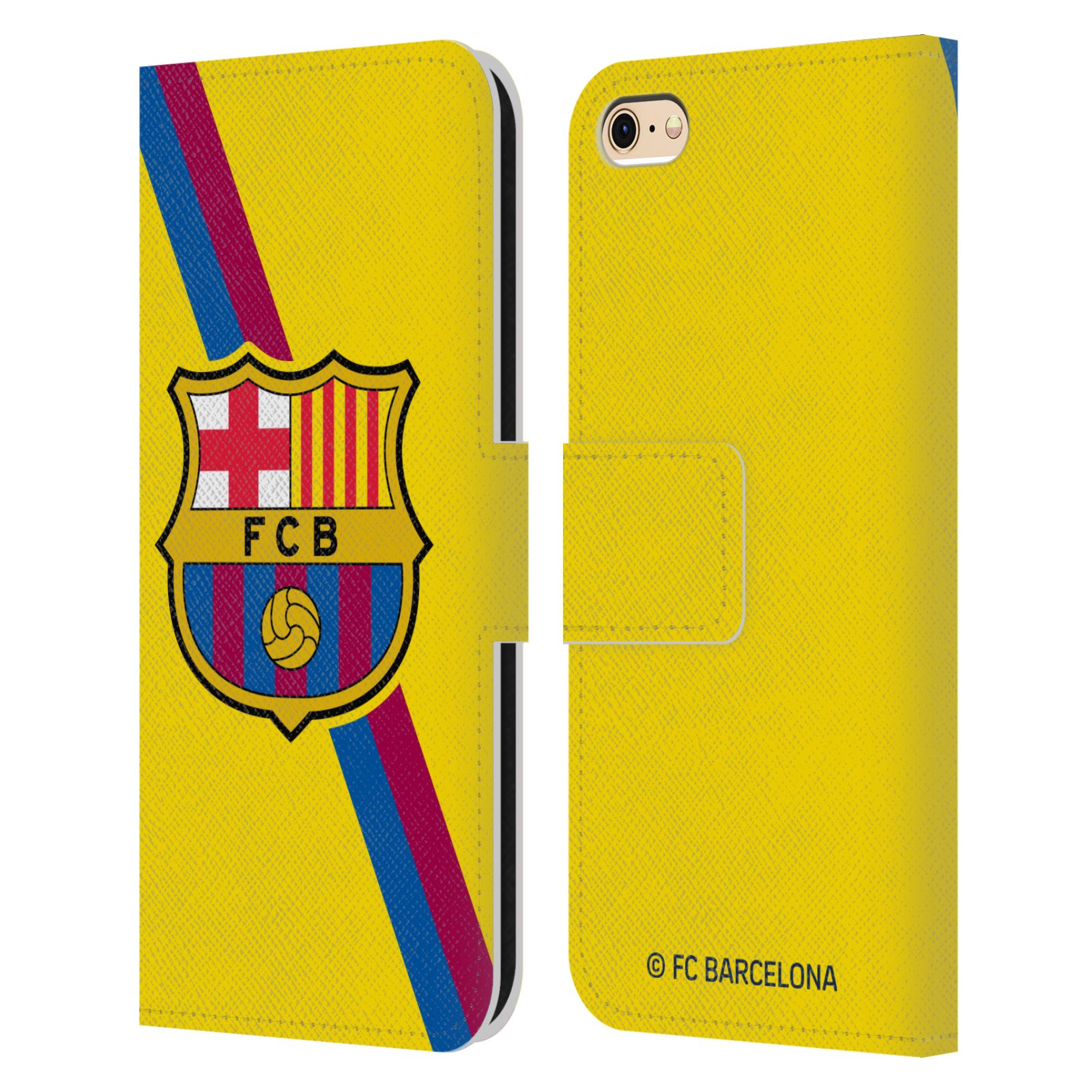 Pouzdro na mobil Apple Iphone 6 / 6S - HEAD CASE - FC Barcelona - Dres Hosté žlutý