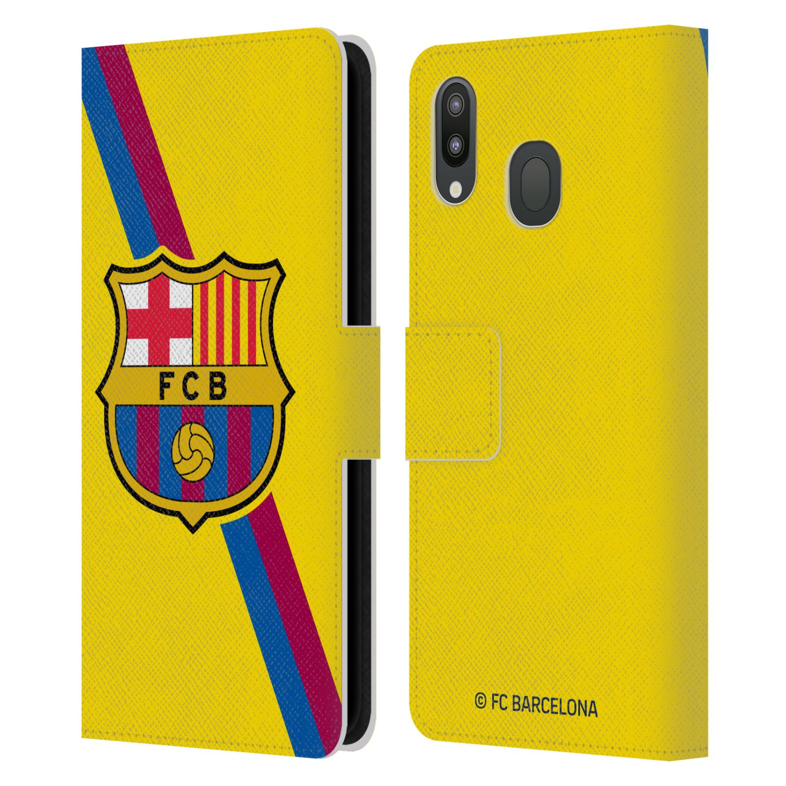 Pouzdro na mobil Samsung Galaxy M20 - HEAD CASE - FC Barcelona - Dres Hosté žlutý