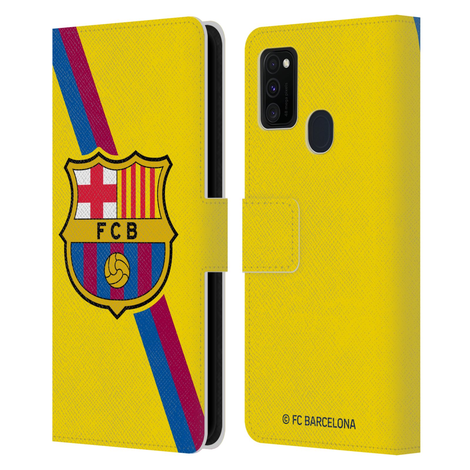Pouzdro na mobil Samsung Galaxy M21 - HEAD CASE - FC Barcelona - Dres Hosté žlutý