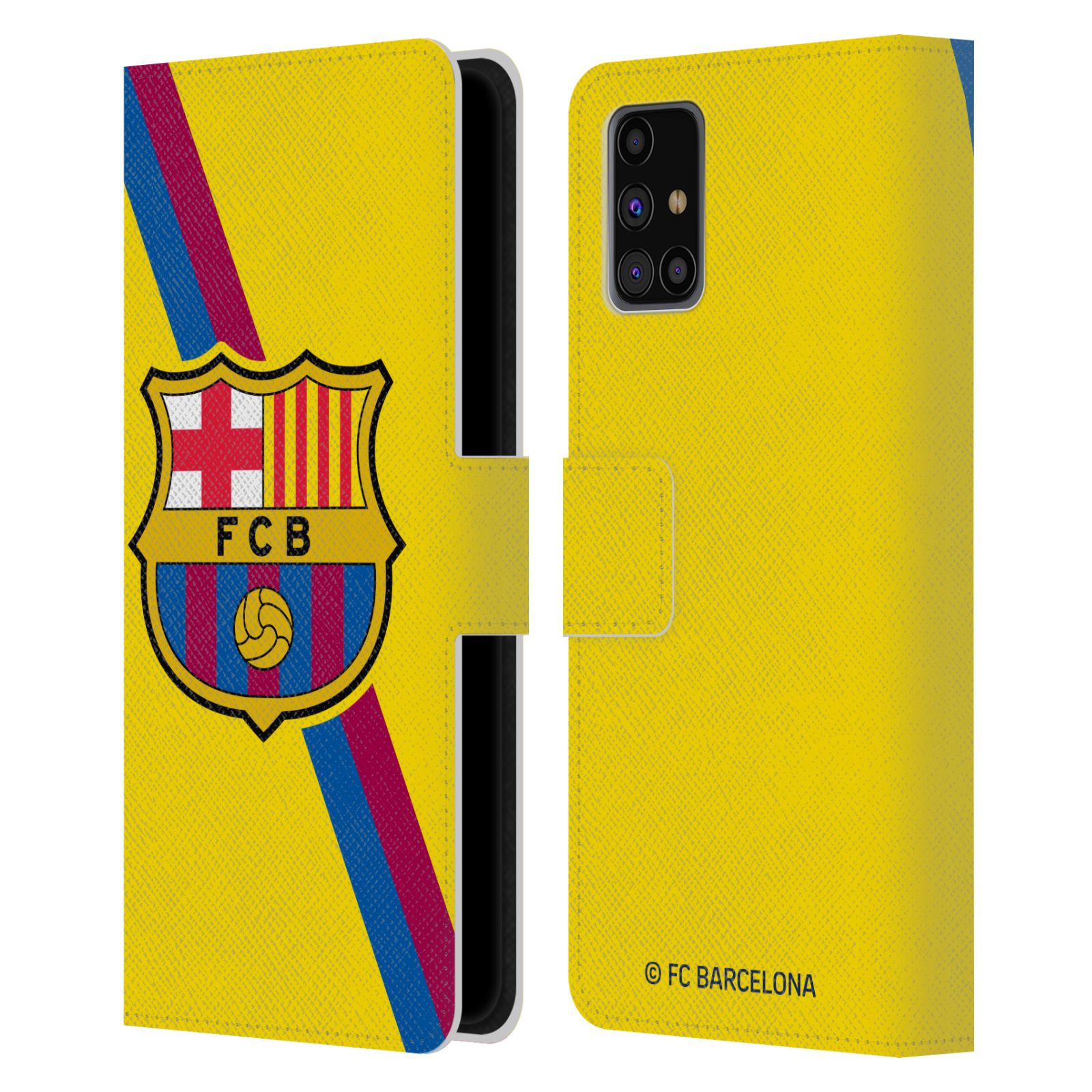 Pouzdro na mobil Samsung Galaxy M31s - HEAD CASE - FC Barcelona - Dres Hosté žlutý