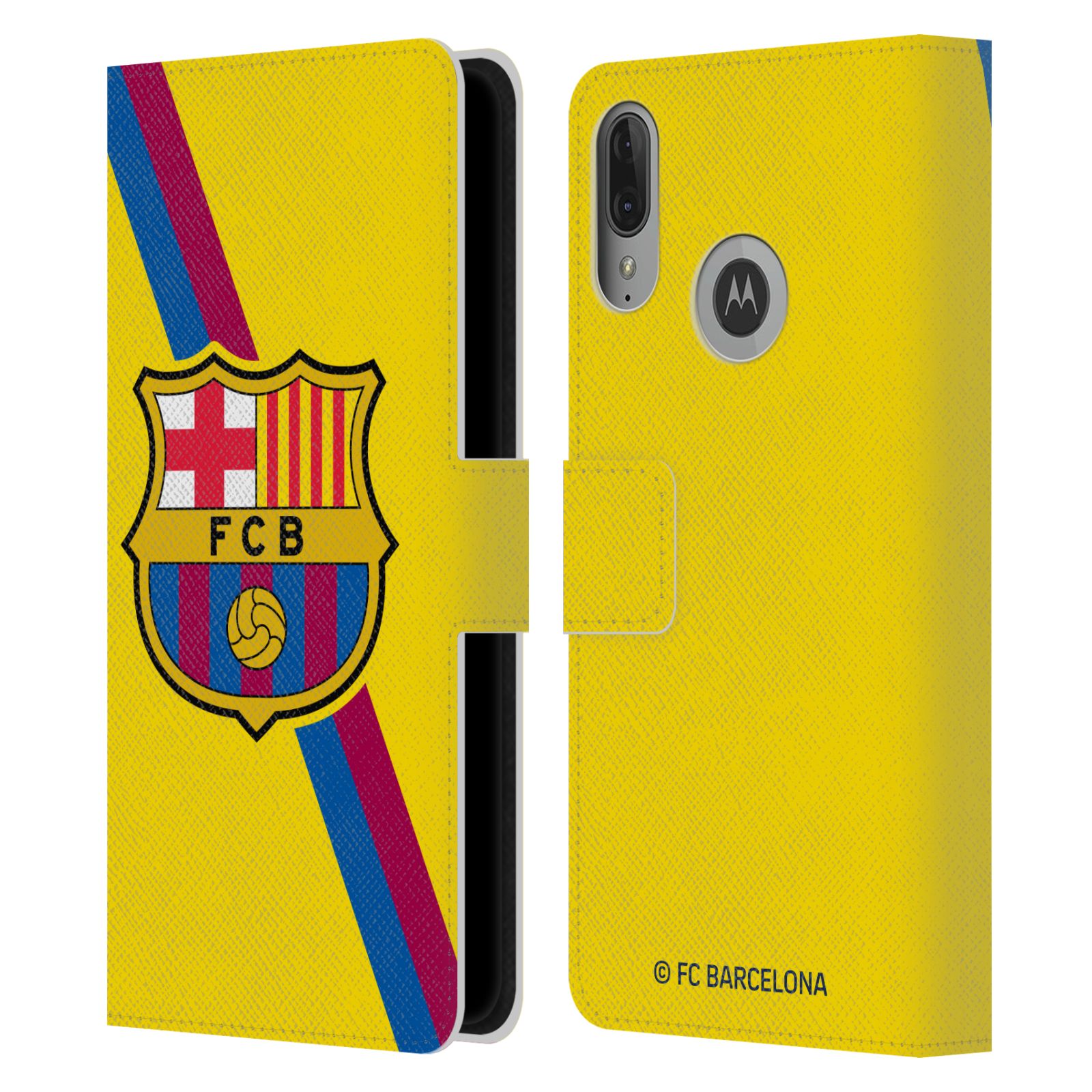 Pouzdro na mobil Motorola Moto E6 PLUS  - HEAD CASE - FC Barcelona - Dres Hosté žlutý