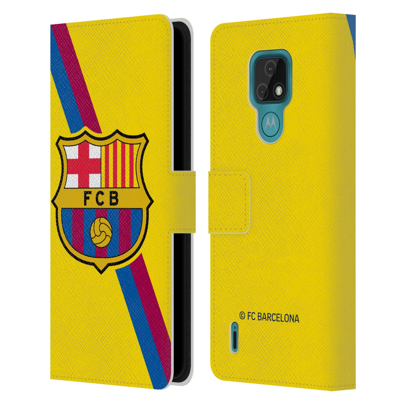 Pouzdro na mobil Motorola Moto E7 - HEAD CASE - FC Barcelona - Dres Hosté žlutý