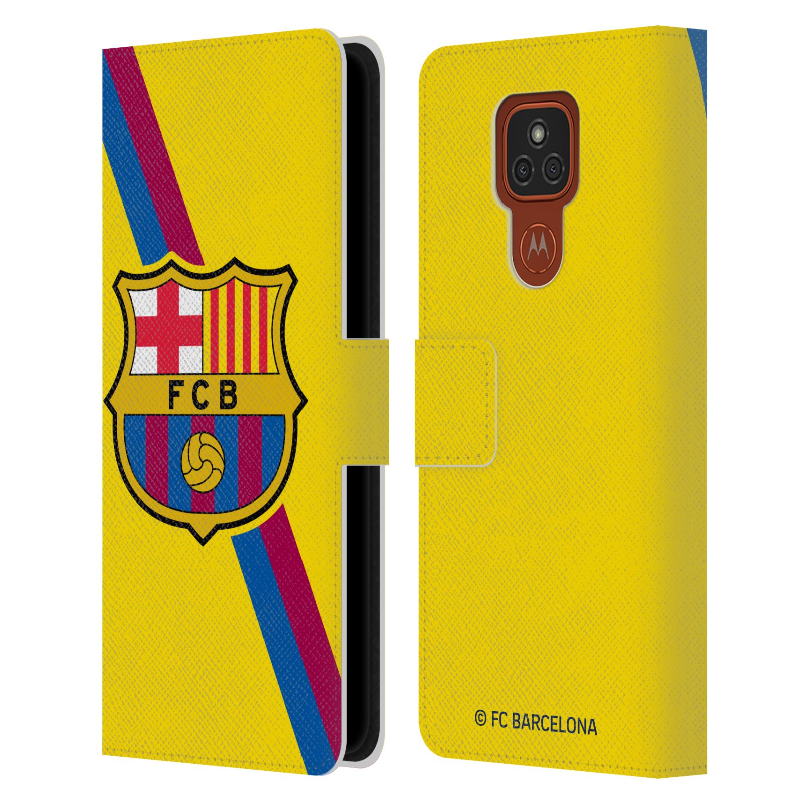 Pouzdro na mobil Motorola Moto E7 Plus - HEAD CASE - FC Barcelona - Dres Hosté žlutý