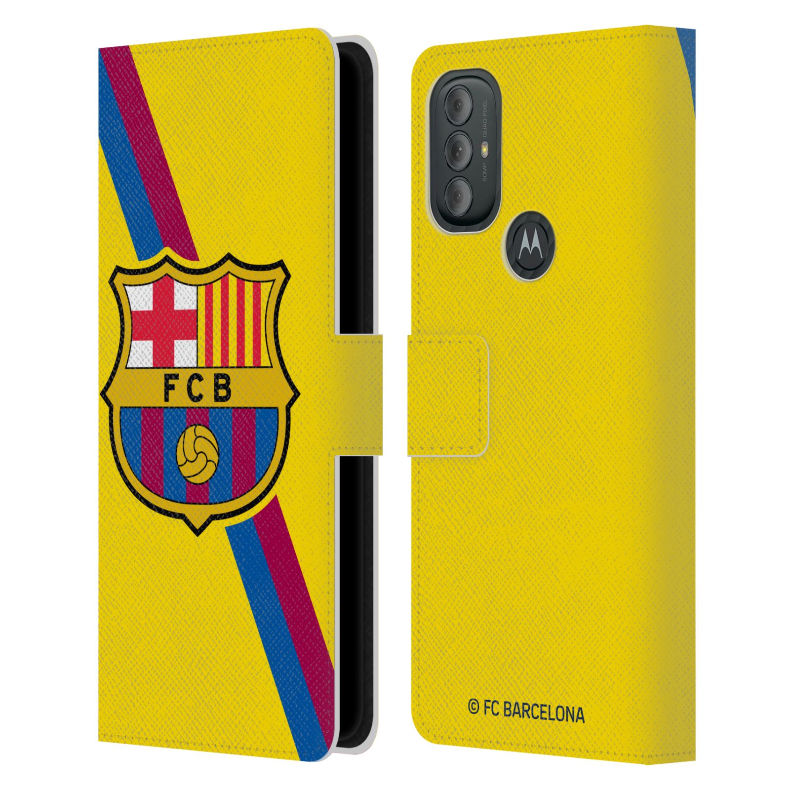 Pouzdro na mobil Motorola Moto G10 / G30 - HEAD CASE - FC Barcelona - Dres Hosté žlutý