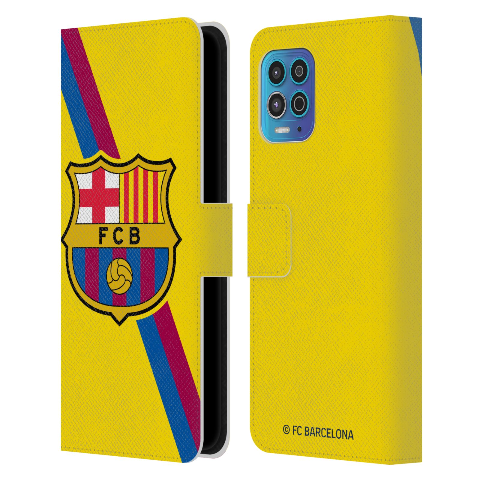 Pouzdro na mobil Motorola Moto G100 - HEAD CASE - FC Barcelona - Dres Hosté žlutý