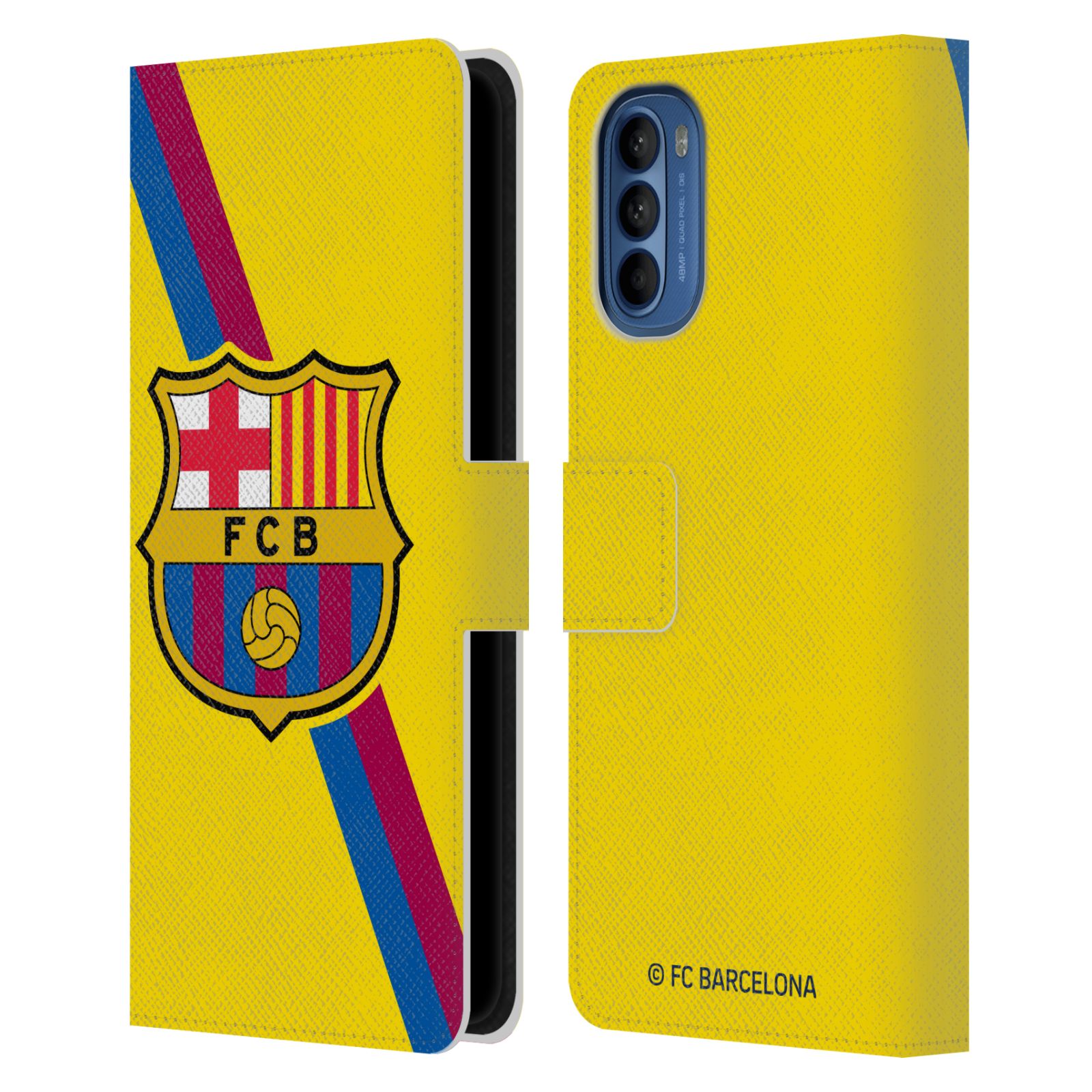 Pouzdro na mobil Motorola Moto G41 - HEAD CASE - FC Barcelona - Dres Hosté žlutý