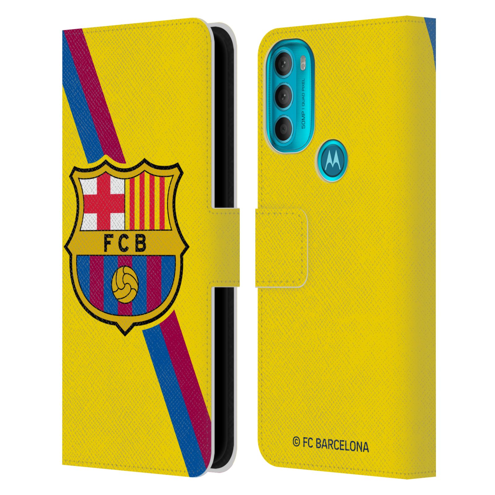 Pouzdro na mobil Motorola Moto G71 5G - HEAD CASE - FC Barcelona - Dres Hosté žlutý
