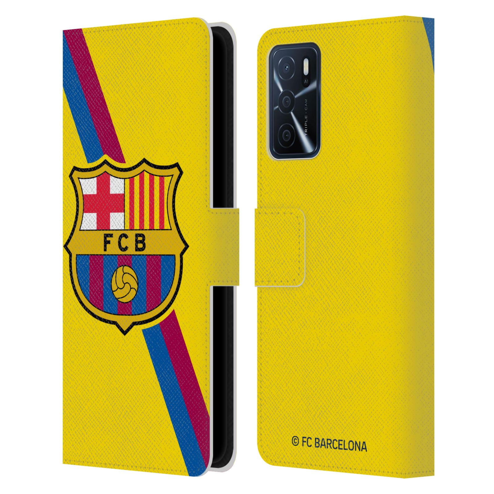 Pouzdro na mobil Oppo A16s - HEAD CASE - FC Barcelona - Dres Hosté žlutý