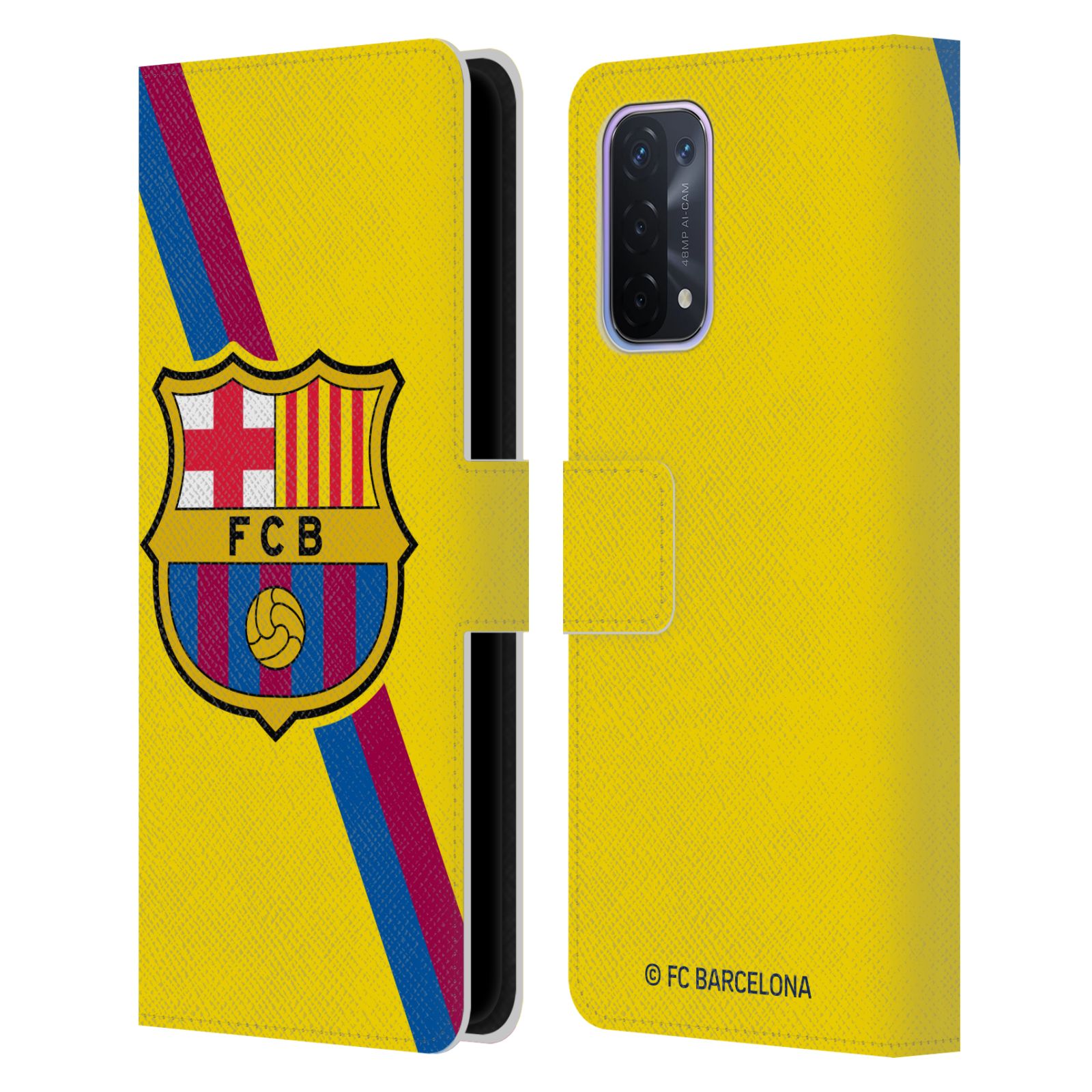 Pouzdro na mobil Oppo A54 5G - HEAD CASE - FC Barcelona - Dres Hosté žlutý