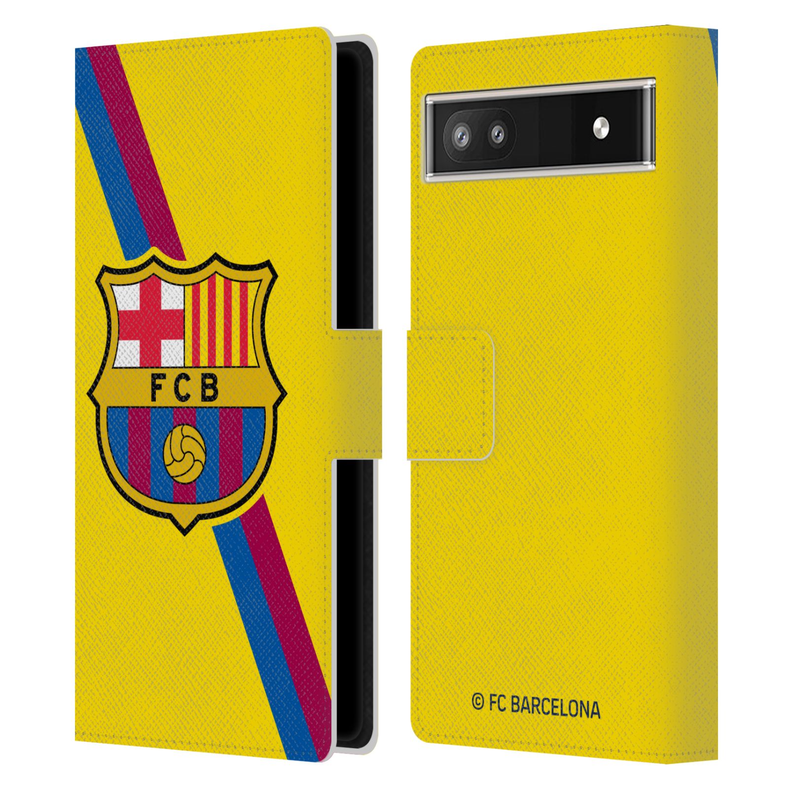 Pouzdro na mobil Google Pixel 6A  - HEAD CASE - FC Barcelona - Dres Hosté žlutý
