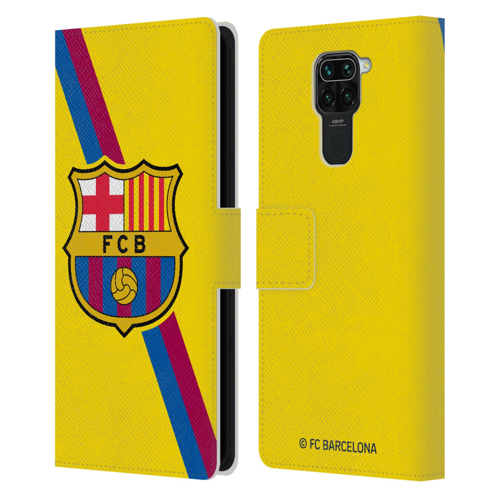 Pouzdro na mobil Xiaomi Redmi Note 9  - HEAD CASE - FC Barcelona - Dres Hosté žlutý