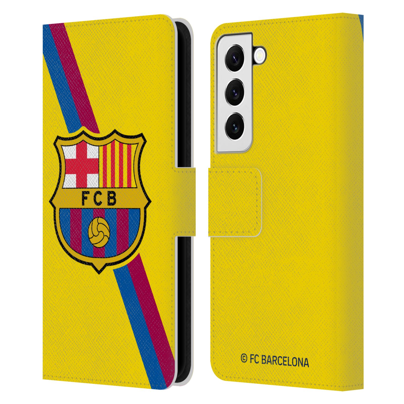 Pouzdro na mobil Samsung Galaxy S22 5G - HEAD CASE - FC Barcelona - Dres Hosté žlutý