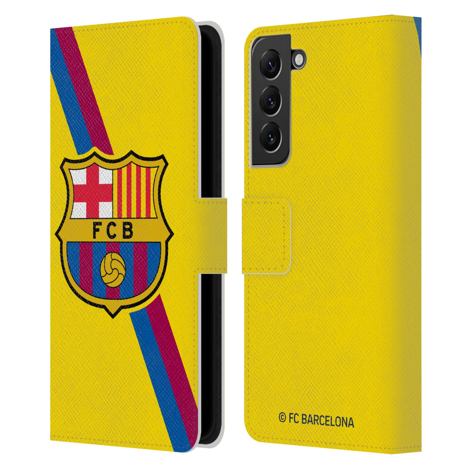 Pouzdro na mobil Samsung Galaxy S22+ 5G - HEAD CASE - FC Barcelona - Dres Hosté žlutý