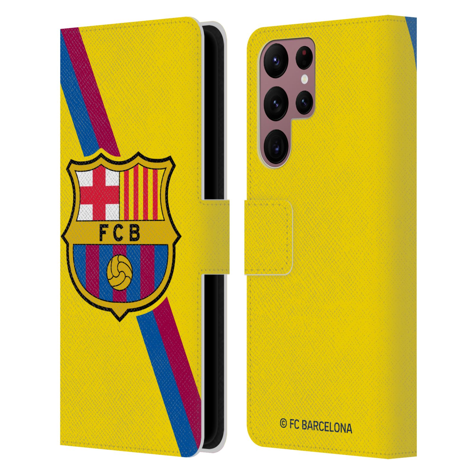 Pouzdro na mobil Samsung Galaxy S22 Ultra 5G - HEAD CASE - FC Barcelona - Dres Hosté žlutý