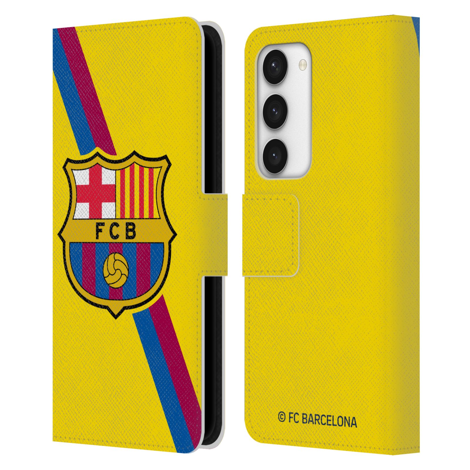 Pouzdro na mobil Samsung Galaxy S23 5G - HEAD CASE - FC Barcelona - Dres Hosté žlutý