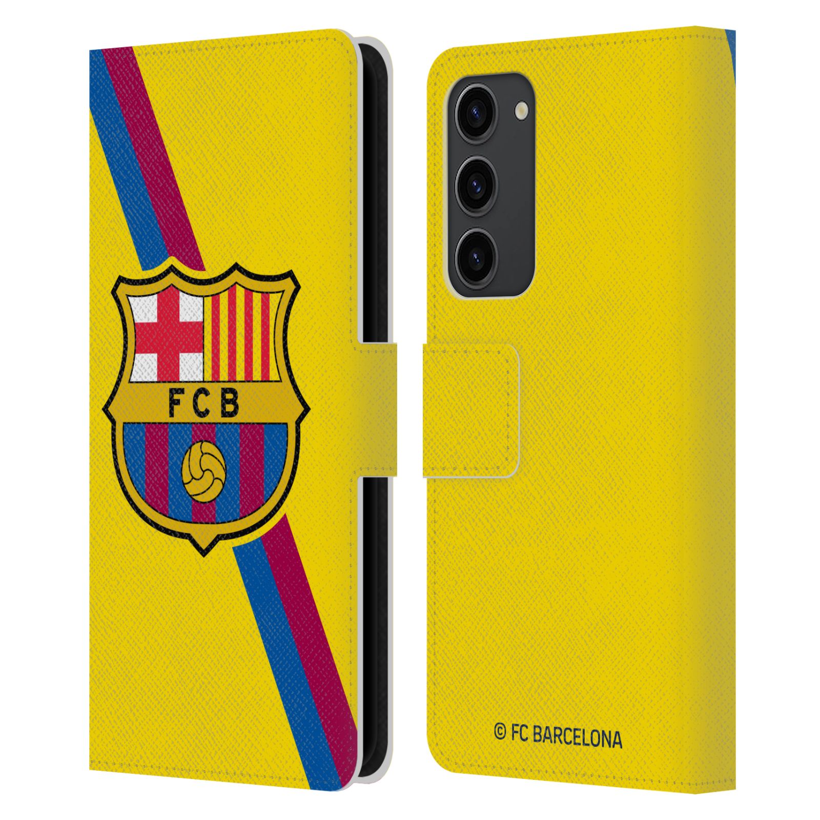 Pouzdro na mobil Samsung Galaxy S23+ 5G - HEAD CASE - FC Barcelona - Dres Hosté žlutý