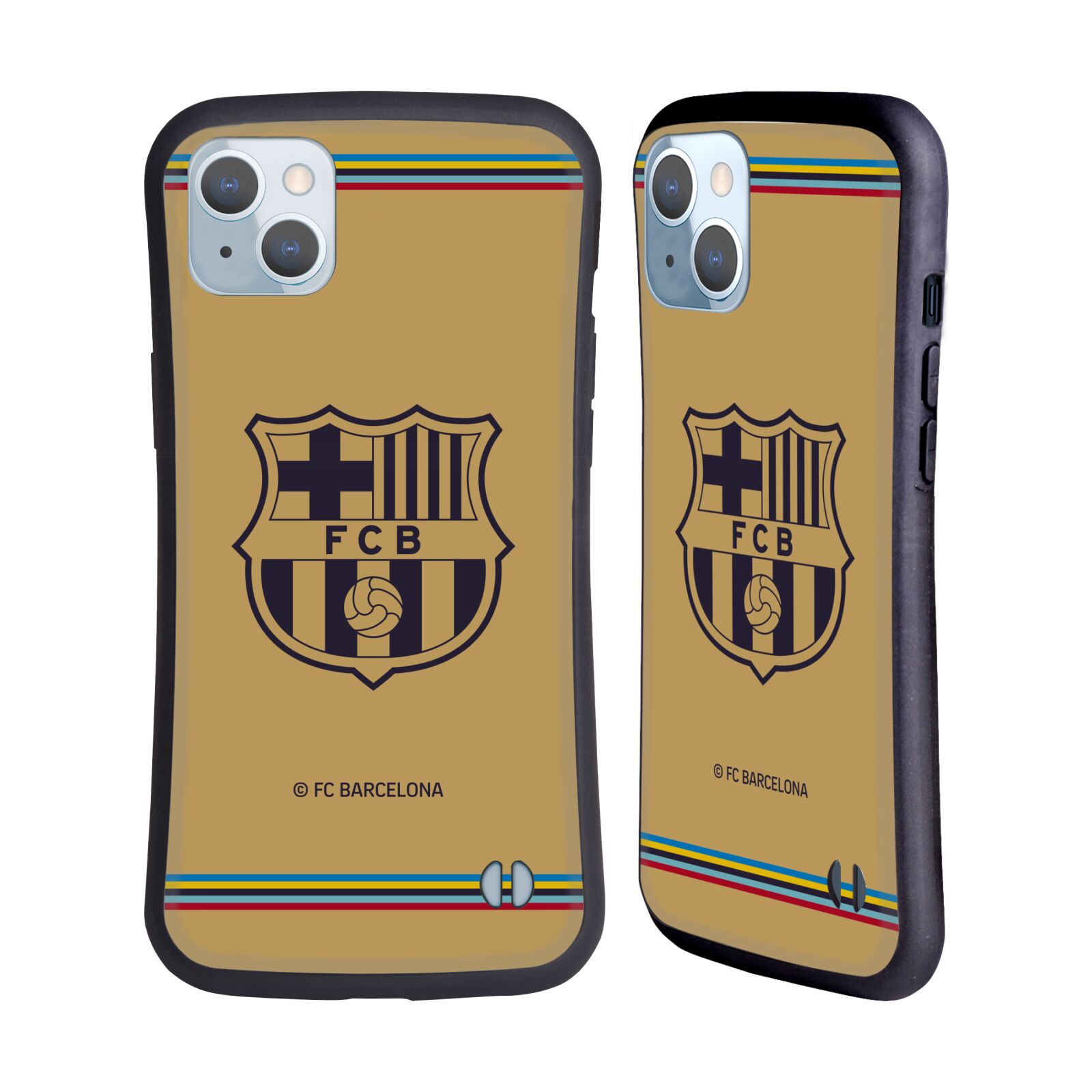 Odolný zadní obal pro mobil Apple iPhone 14 PLUS - HEAD CASE - FC Barcelona - Hnědý dres