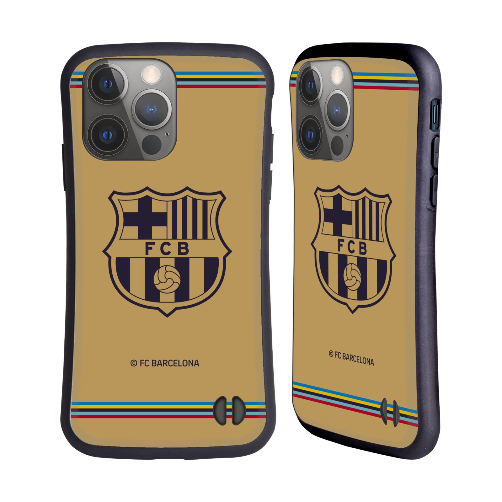 Odolný zadní obal pro mobil Apple iPhone 14 PRO - HEAD CASE - FC Barcelona - Hnědý dres