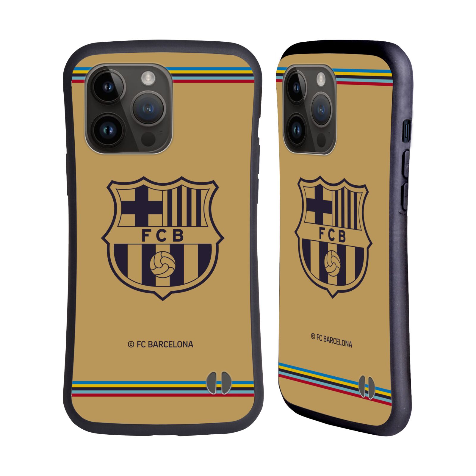 Odolný zadní obal pro mobil Apple iPhone 15 PRO MAX - HEAD CASE - FC Barcelona - Hnědý dres