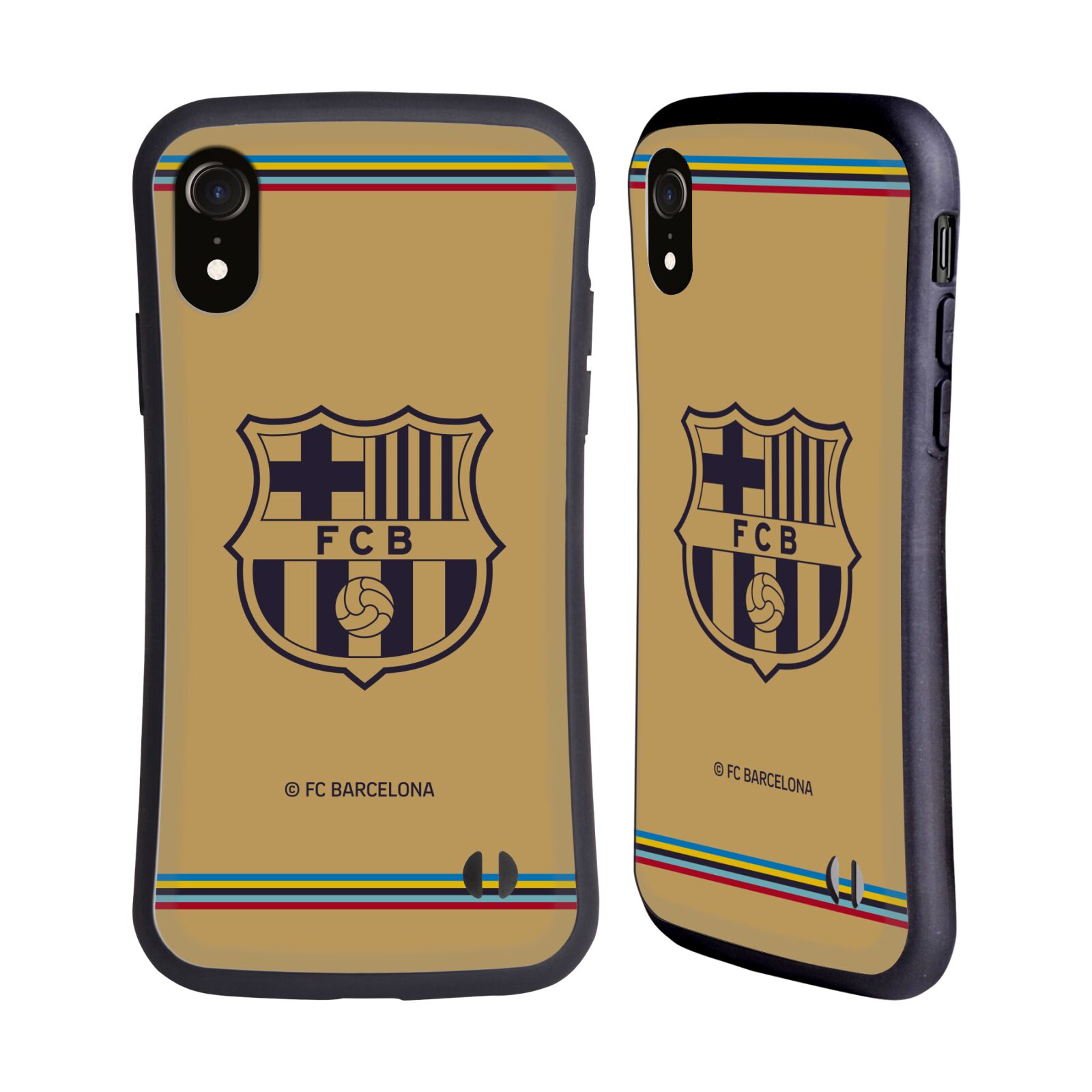 Odolný zadní obal pro mobil Apple Iphone XR - HEAD CASE - FC Barcelona - Hnědý dres
