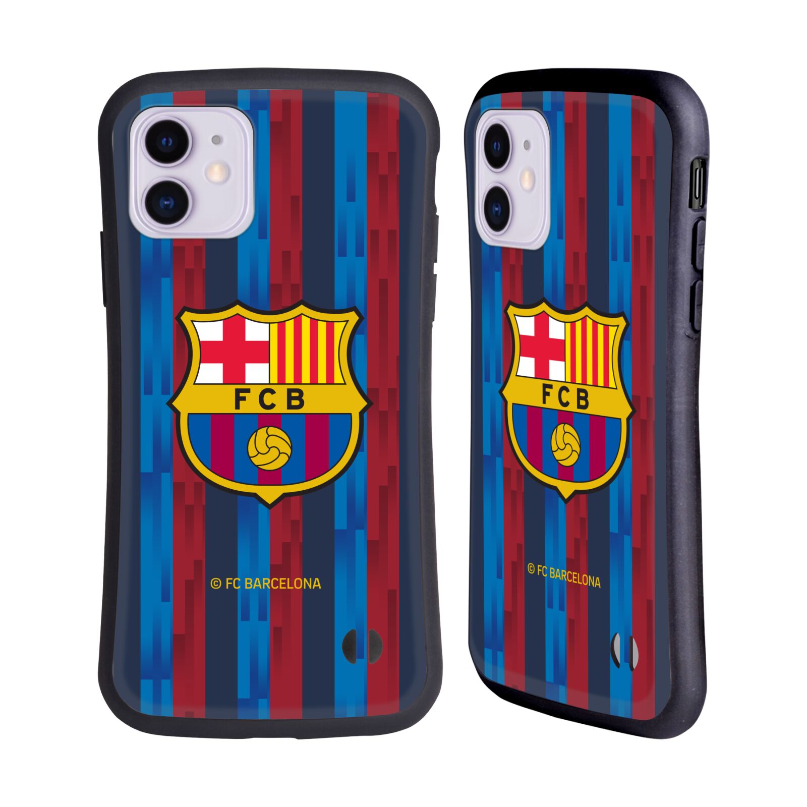 Odolný zadní obal pro mobil Apple Iphone 11 - HEAD CASE - FC Barcelona - Domací dres běžící pruhy