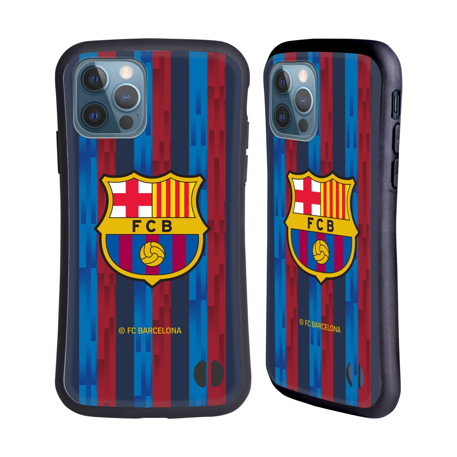 Odolný zadní obal pro mobil Apple iPhone 12 / iPhone 12 Pro - HEAD CASE - FC Barcelona - Domací dres běžící pruhy