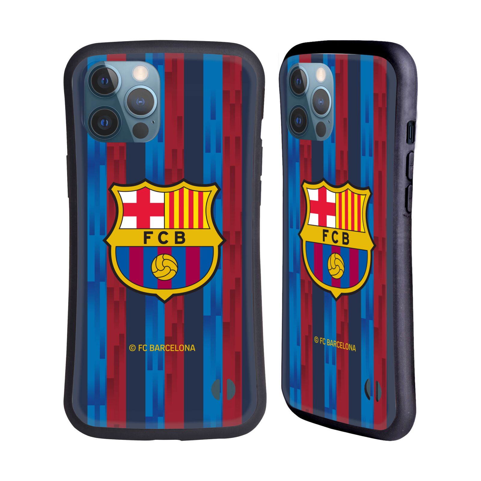 Odolný zadní obal pro mobil Apple iPhone 12 PRO MAX - HEAD CASE - FC Barcelona - Domací dres běžící pruhy