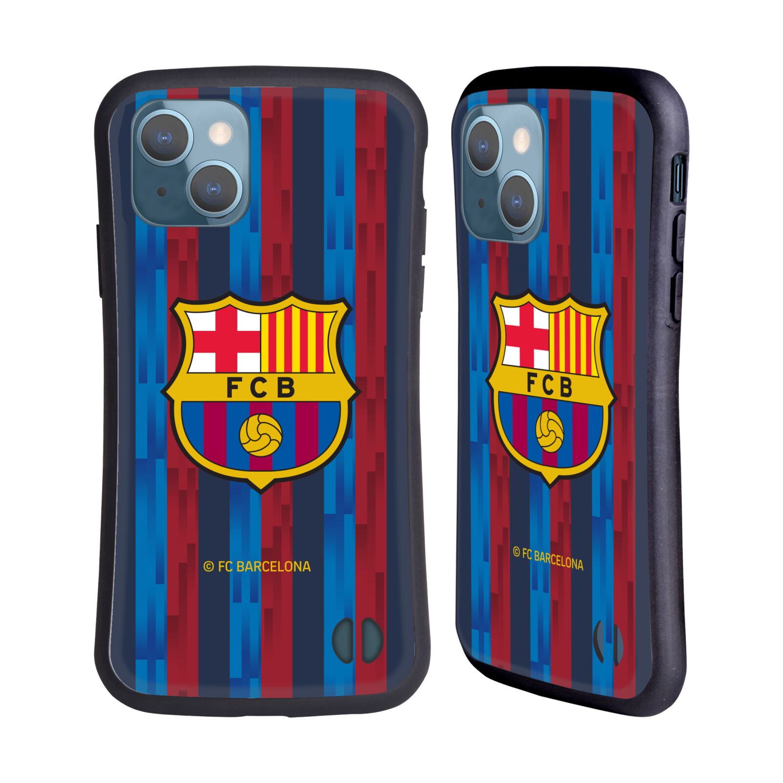 Odolný zadní obal pro mobil Apple iPhone 13 - HEAD CASE - FC Barcelona - Domací dres běžící pruhy