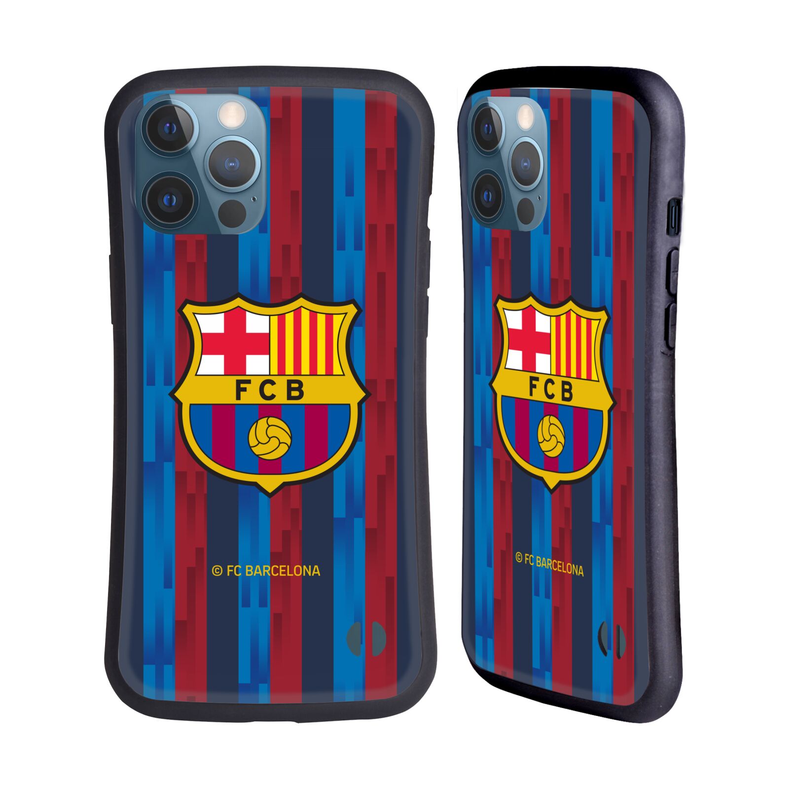 Odolný zadní obal pro mobil Apple iPhone 13 PRO MAX - HEAD CASE - FC Barcelona - Domací dres běžící pruhy