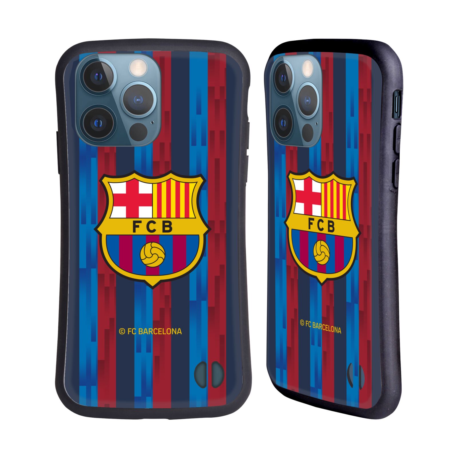 Odolný zadní obal pro mobil Apple iPhone 13 PRO - HEAD CASE - FC Barcelona - Domací dres běžící pruhy