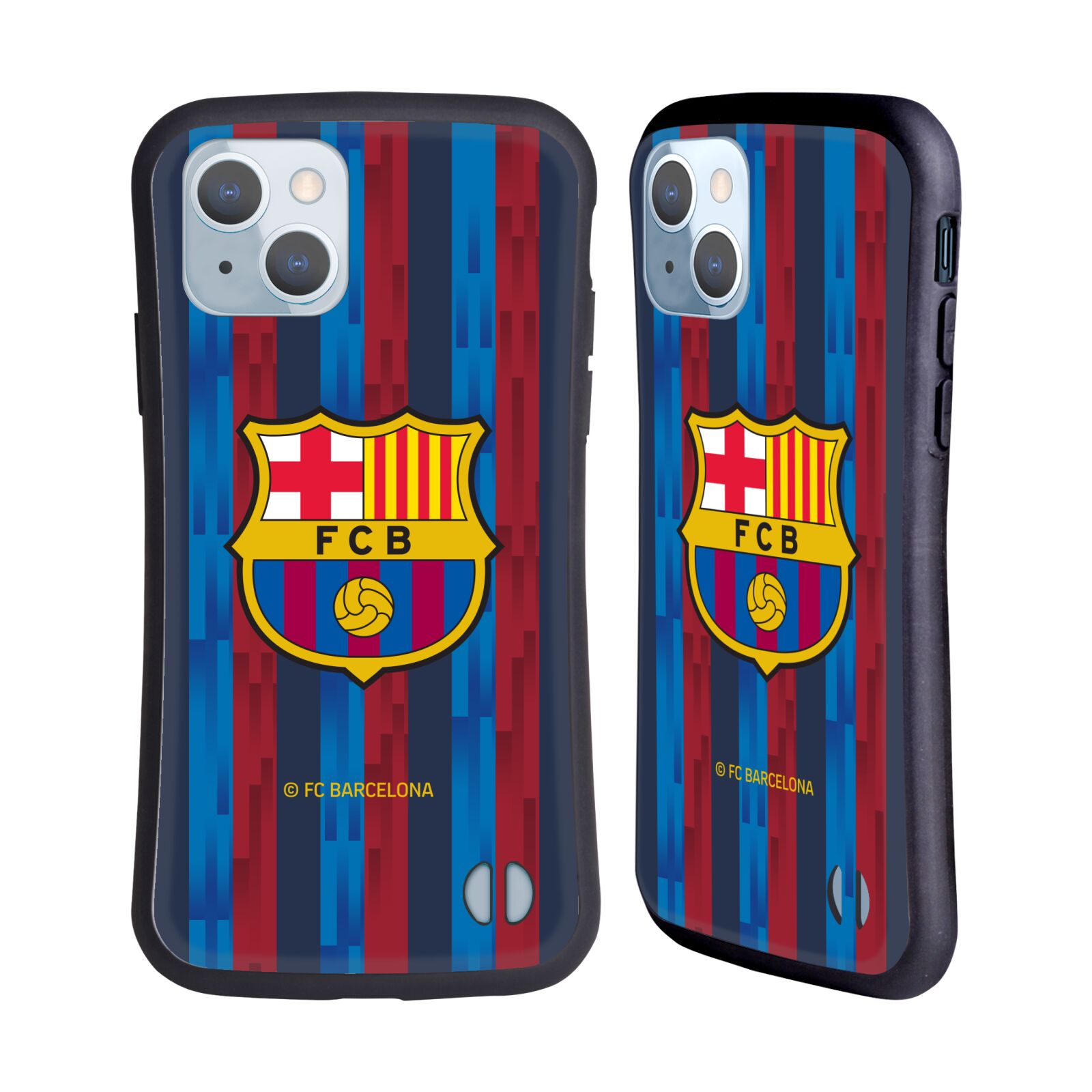 Odolný zadní obal pro mobil Apple iPhone 14 - HEAD CASE - FC Barcelona - Domací dres běžící pruhy