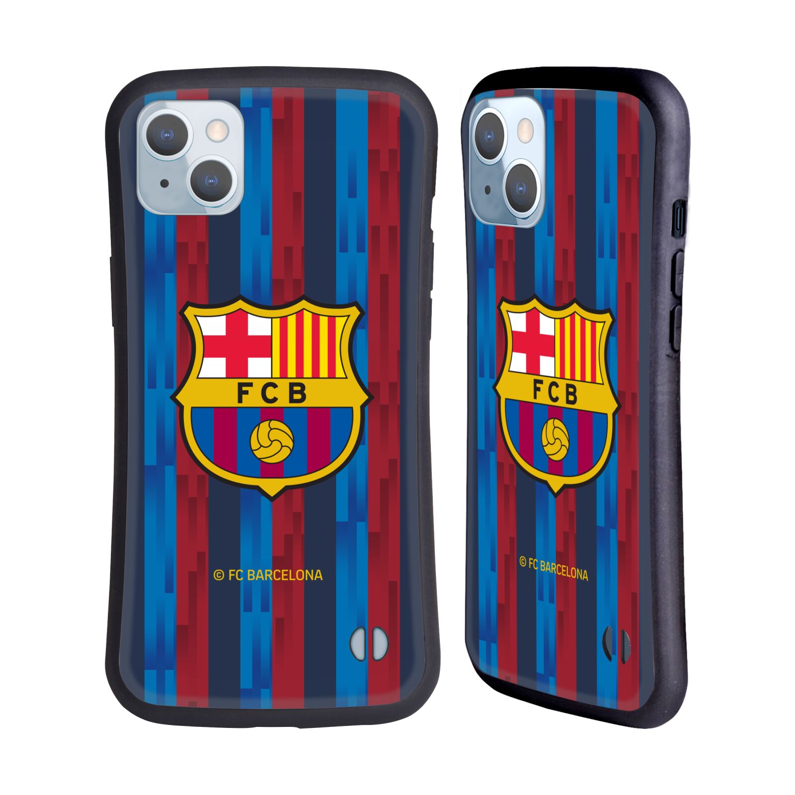 Odolný zadní obal pro mobil Apple iPhone 14 PLUS - HEAD CASE - FC Barcelona - Domací dres běžící pruhy
