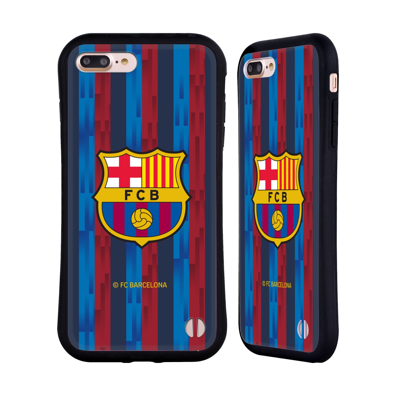 Odolný zadní obal pro mobil Apple Iphone 7+ /  8+ - HEAD CASE - FC Barcelona - Domací dres běžící pruhy