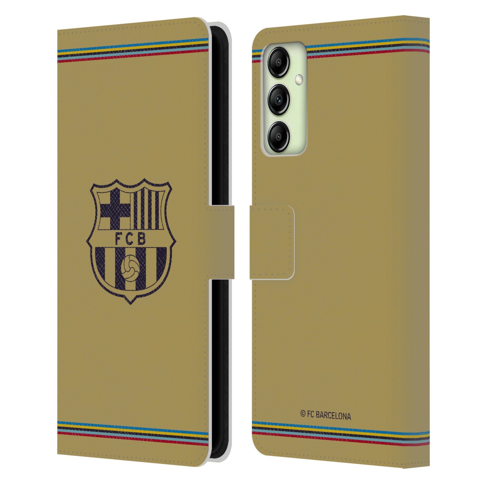 Pouzdro na mobil Samsung Galaxy A14 - HEAD CASE - FC Barcelona - 22/23 Venkovní dres béžová