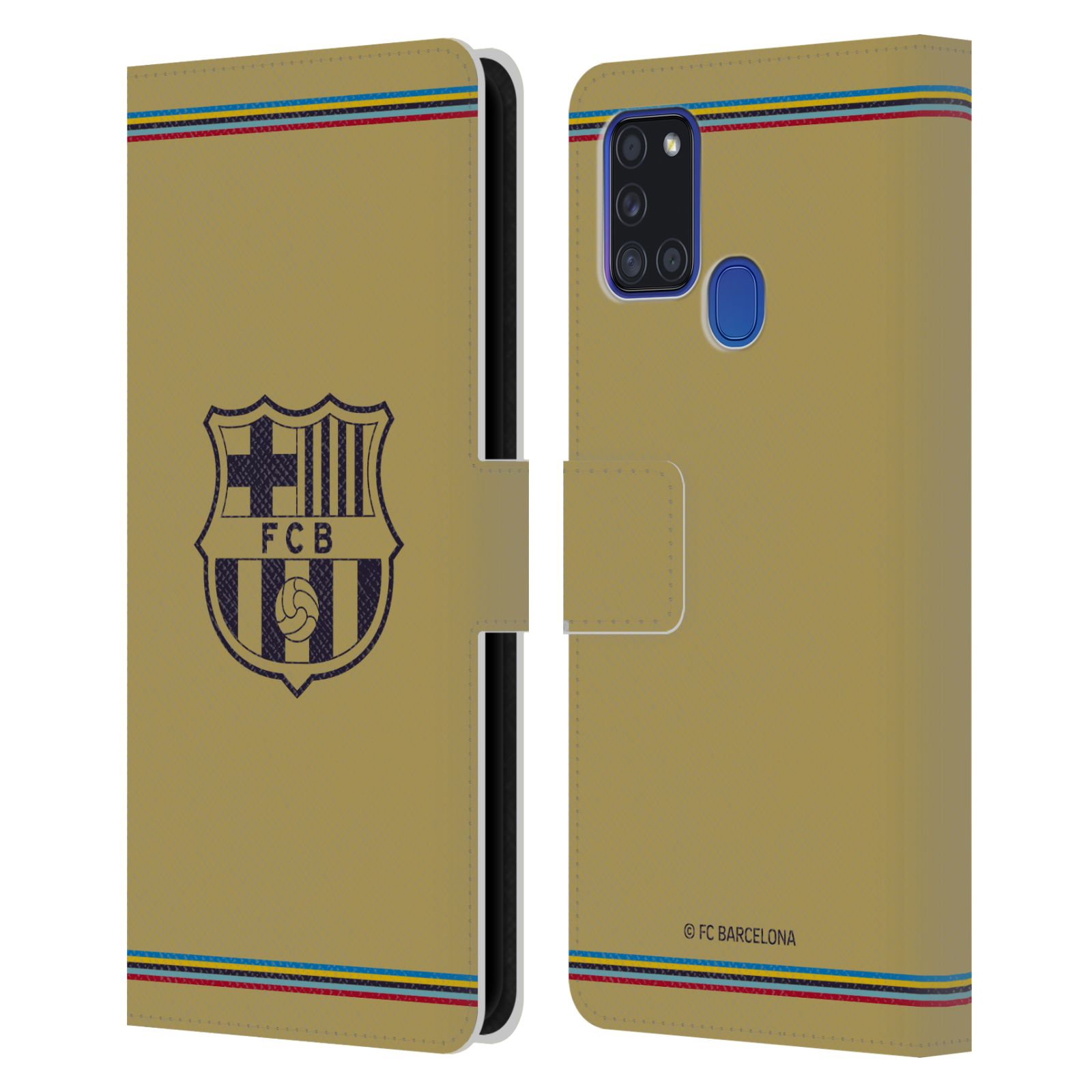 Pouzdro na mobil Samsung Galaxy A21S - HEAD CASE - FC Barcelona - 22/23 Venkovní dres béžová