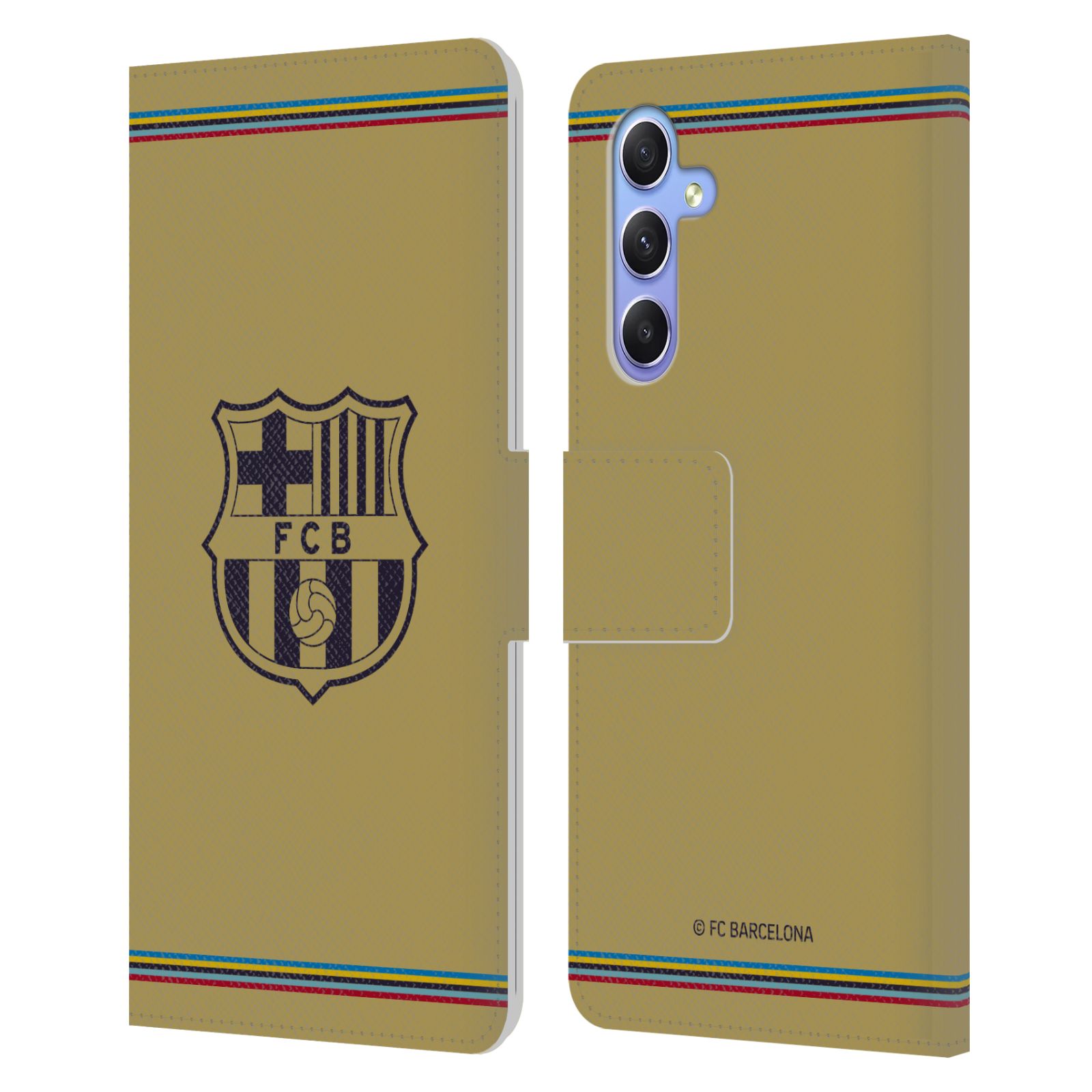 Pouzdro na mobil Samsung Galaxy A34 5G - HEAD CASE - FC Barcelona - 22/23 Venkovní dres béžová