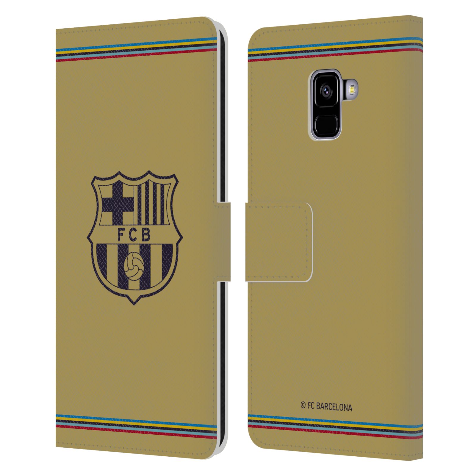Pouzdro na mobil Samsung Galaxy A8+ 2018 - HEAD CASE - FC Barcelona - 22/23 Venkovní dres béžová