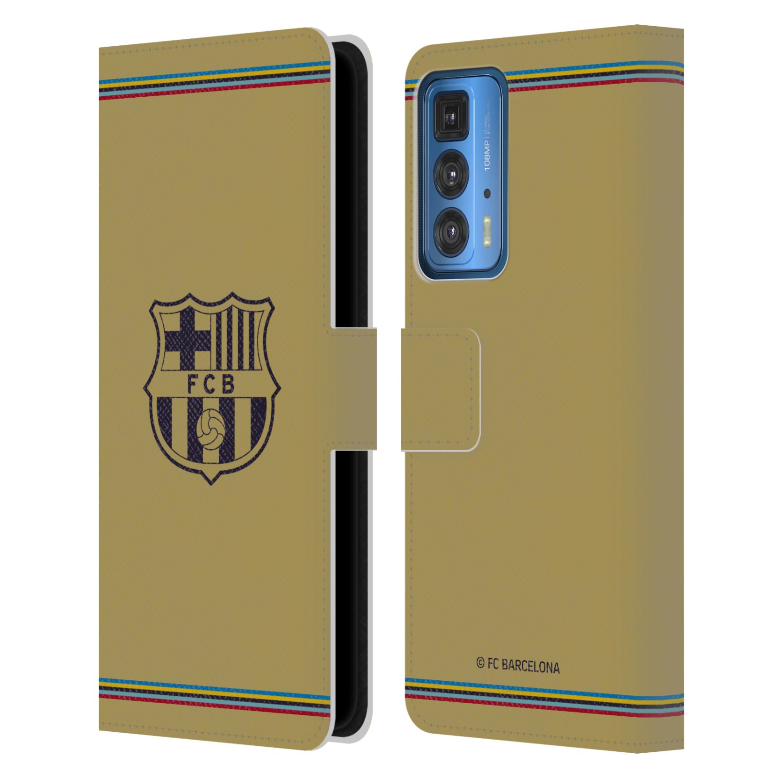 Pouzdro na mobil Motorola EDGE 20 PRO - HEAD CASE - FC Barcelona - 22/23 Venkovní dres béžová