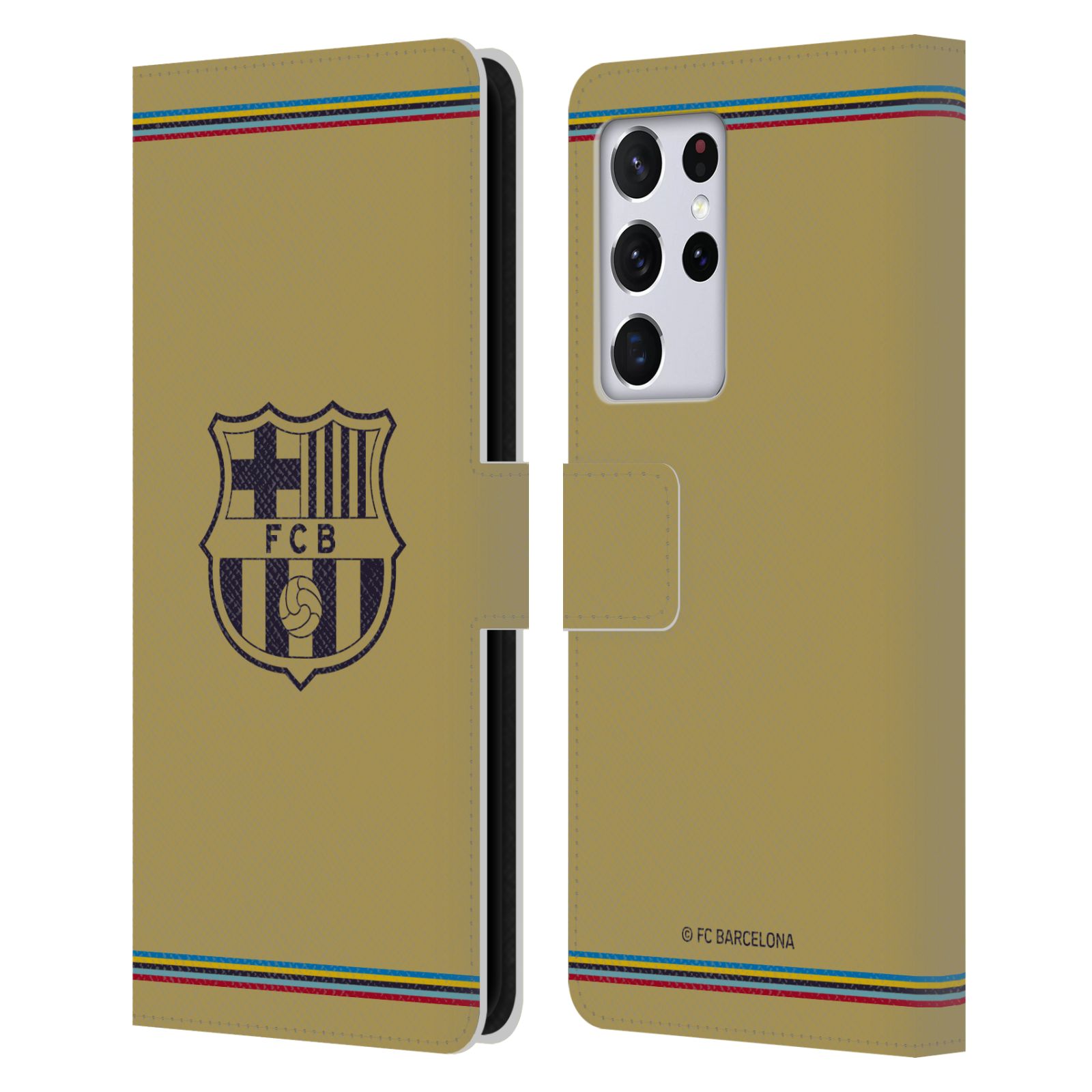 Pouzdro na mobil Samsung Galaxy S21 ULTRA 5G  - HEAD CASE - FC Barcelona - 22/23 Venkovní dres béžová