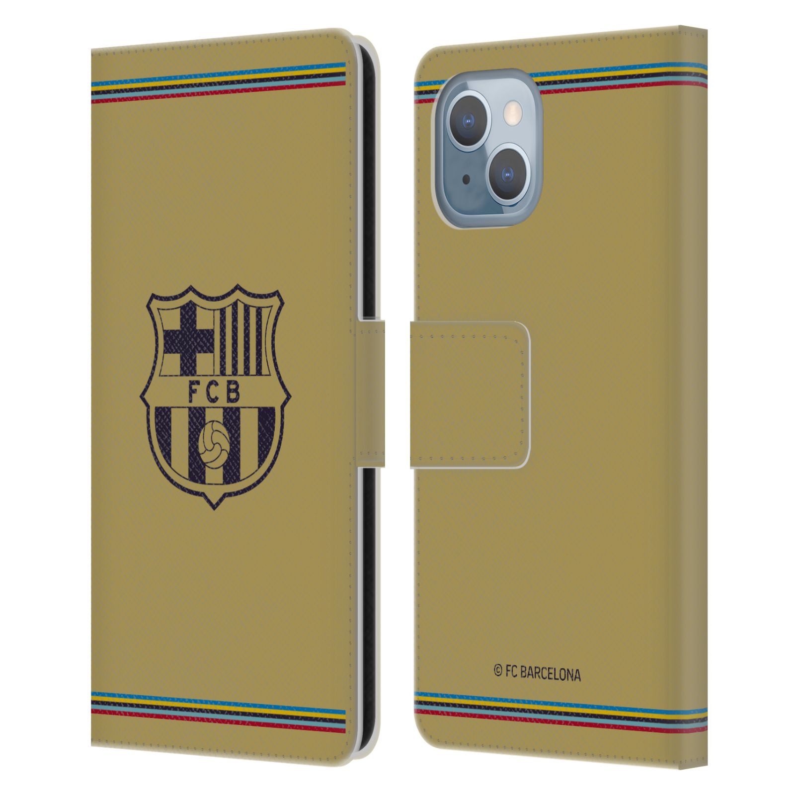 Pouzdro na mobil Apple Iphone 14 - HEAD CASE - FC Barcelona - 22/23 Venkovní dres béžová