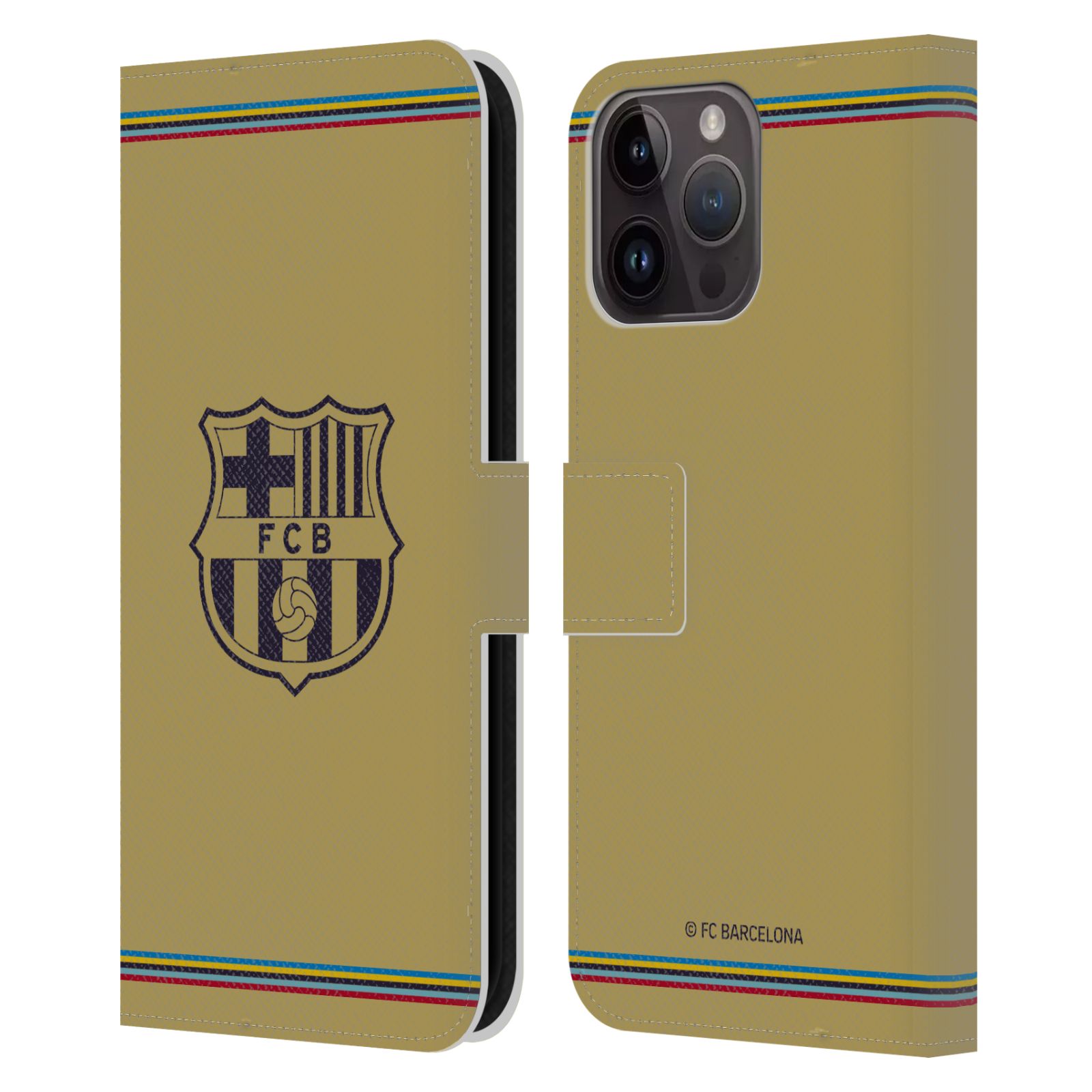 Pouzdro na mobil Apple Iphone 15 PRO MAX - HEAD CASE - FC Barcelona - 22/23 Venkovní dres béžová