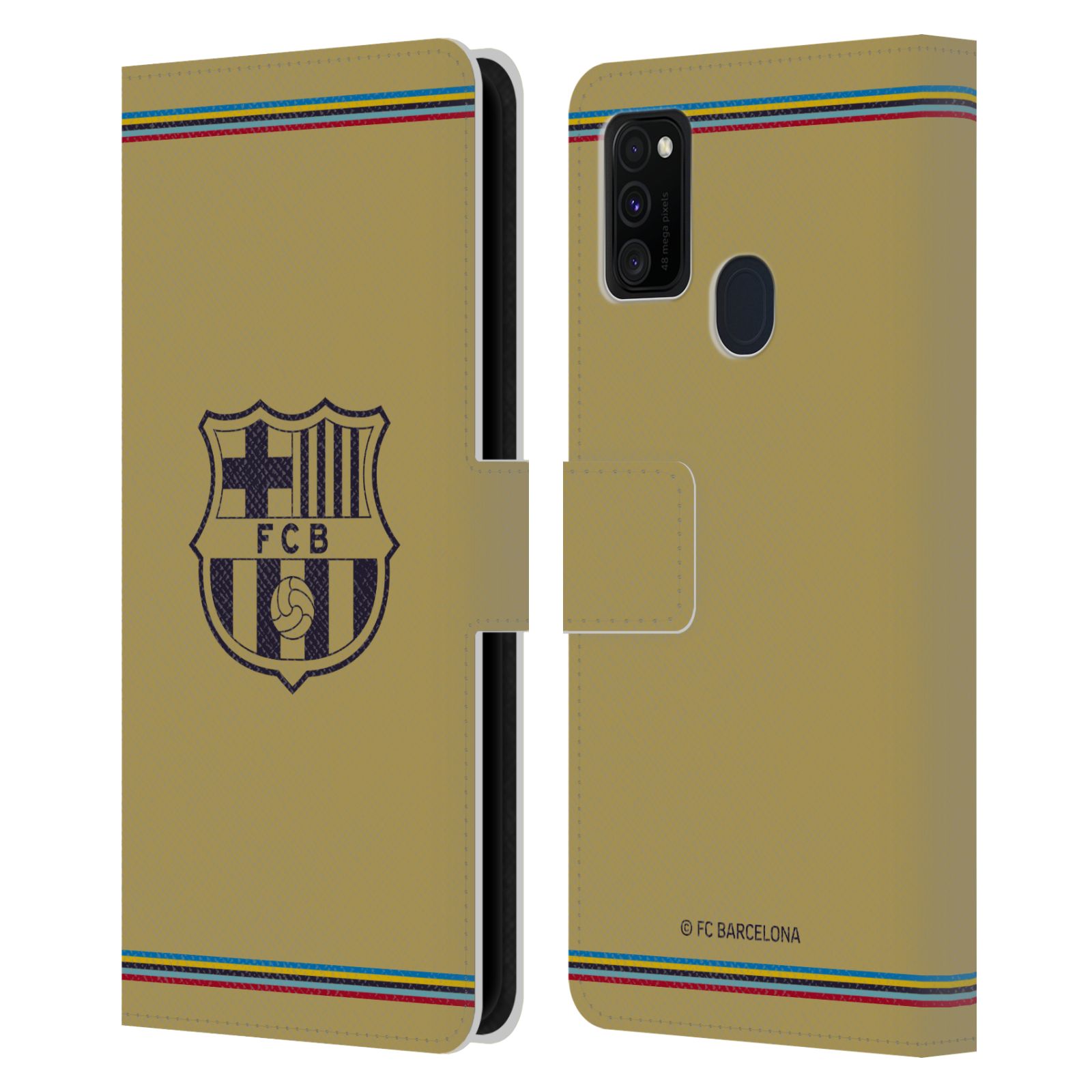 Pouzdro na mobil Samsung Galaxy M21 - HEAD CASE - FC Barcelona - 22/23 Venkovní dres béžová