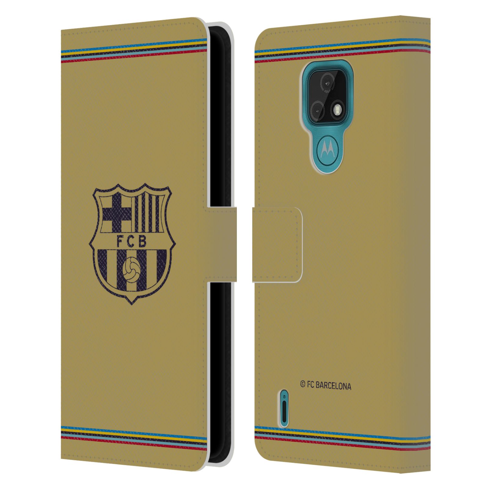Pouzdro na mobil Motorola Moto E7 - HEAD CASE - FC Barcelona - 22/23 Venkovní dres béžová