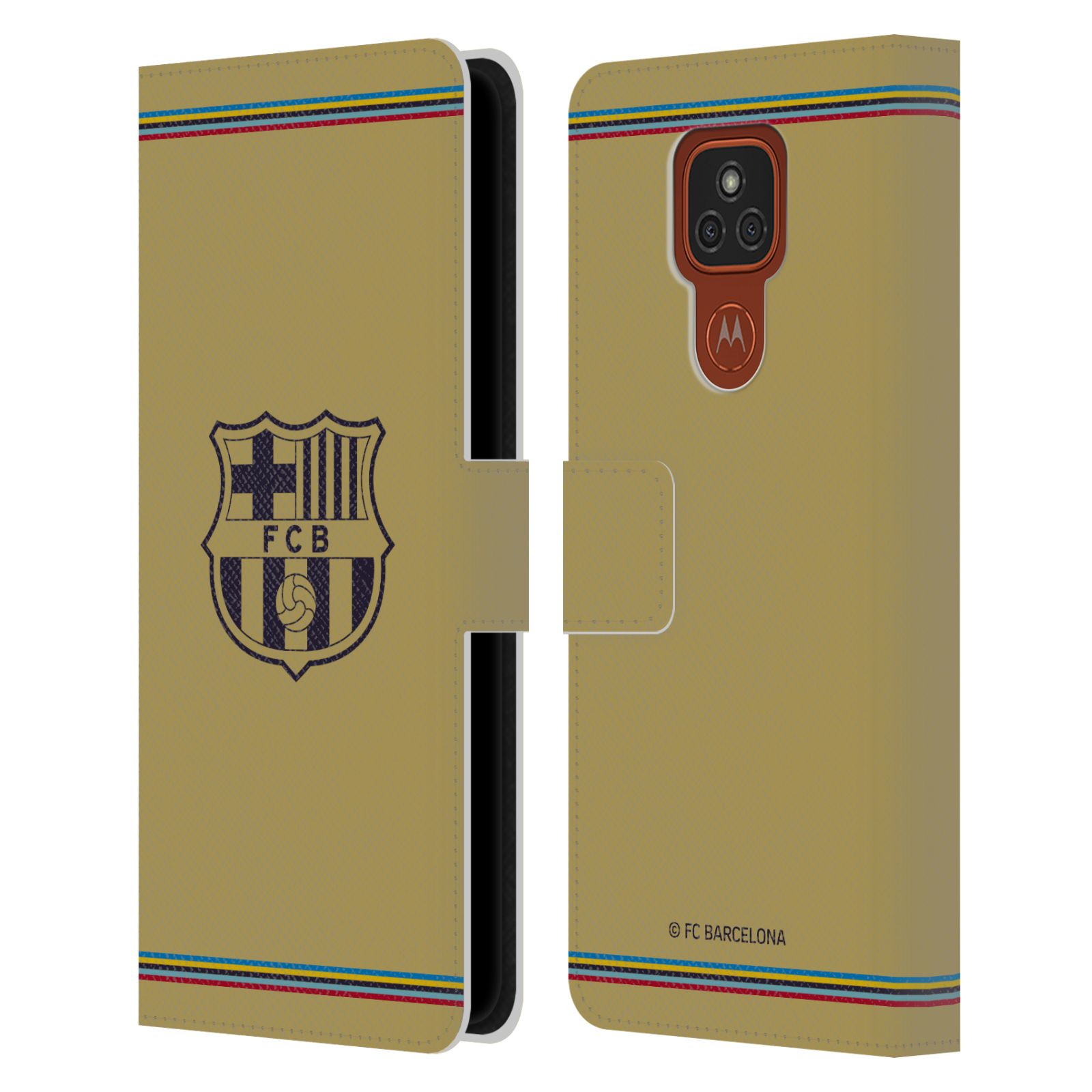 Pouzdro na mobil Motorola Moto E7 Plus - HEAD CASE - FC Barcelona - 22/23 Venkovní dres béžová